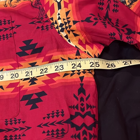 Ariat Red and Yellow Casual Button Down Shirt, size large - Picture 10 of 11